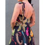 Vestido Longo Briana ESTAMPADO PRETO COM AMARELO
