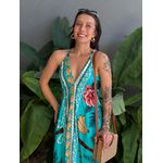 Vestido Longo Briana ESTAMPADO VERDE AGUA