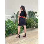 Vestido Curto Ananda em Crepe de Alfaiataria PRETO