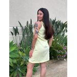 Vestido Curto Ananda em Crepe de Alfaiataria AMARELO
