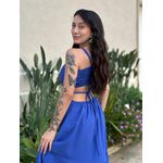 Vestido Longo Eliana Aberto nas Laterais AZUL BIC