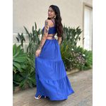 Vestido Longo Eliana Aberto nas Laterais AZUL BIC