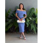 Vestido midi Isabela Ombro a Ombro AZUL CLARO