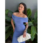 Vestido midi Isabela Ombro a Ombro AZUL CLARO