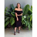 Vestido midi Isabela Ombro a Ombro PRETO