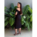 Vestido midi Isabela Ombro a Ombro PRETO