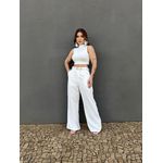Cropped Vitoria Canelado Gola Alta OFF WHITE