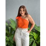Blusa Nula Manga Poli LARANJA