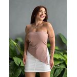 Blusa Sem Alças Assimetrica BEGE ESCURO