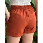 Shorts Alfaiataria com Elástico no Cós TERRACOTA