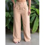Calça Pantalona Amber em Alfaiataria BEGE