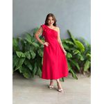 Vestido Midi Clara Nula Manga VERMELHO