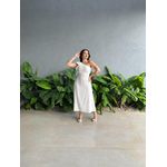 Vestido Midi Clara Nula Manga OFF WHITE
