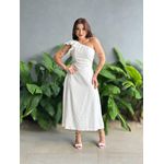 Vestido Midi Clara Nula Manga OFF WHITE
