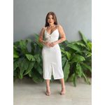Vestido Poliana Midi em Alfaiataria OFF WHITE