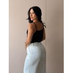 Blusa Regata Alças Finas Detalhe Trançado no Busto PRETA