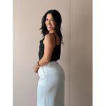 Blusa Regata Alças Finas Detalhe Trançado no Busto PRETA