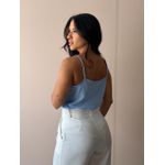 Blusa Regata Alças Finas Detalhe Trançado no Busto AZUL CLARO
