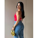 Body Nula Manga em Poliamida VERMELHO