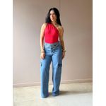 Body Nula Manga em Poliamida VERMELHO