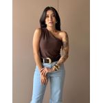 Cropped Alongado Nula Manga MARROM