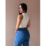 Regata Cropped com Aplicação de Brilhos OFF WHITE