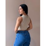 Regata Cropped com Aplicação de Ilhós BEGE