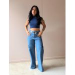 Cropped Virginia em Malha Canelada AZUL MARINHO