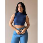 Cropped Virginia em Malha Canelada AZUL MARINHO