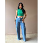 Cropped Virginia em Malha Canelada VERDE BANDEIRA