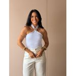 Blusa Frente Única Vivi com Detalhe de Ferragem BRANCA