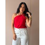 Blusa Grazi Nula Manga com Ferragem VERMELHO