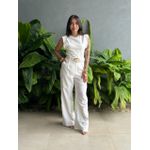 Blusa Muscle Tee em Malha Ribana OFF WHITE