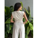 Blusa Muscle Tee em Malha Ribana OFF WHITE