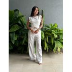 Blusa Muscle Tee em Malha Ribana OFF WHITE