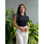 Blusa Muscle Tee em Malha Ribana PRETA