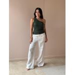 Blusa Nula Manga em Malha Ribana VERDE MILITAR.