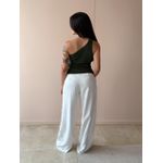 Blusa Nula Manga em Malha Ribana VERDE MILITAR.