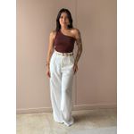 Blusa Nula Manga em Malha Ribana MARROM.