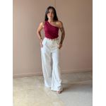 Blusa Nula Manga em Malha Ribana VINHO