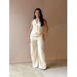 Conjunto Vanessa Colete e Calça em Alfaiataria CREME