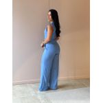 Conjunto Vanessa Colete e Calça em Alfaiataria AZUL CLARO