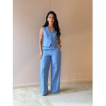 Conjunto Vanessa Colete e Calça em Alfaiataria AZUL CLARO