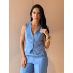 Conjunto Vanessa Colete e Calça em Alfaiataria AZUL CLARO