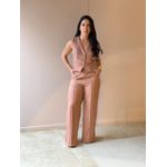 Conjunto Vanessa Colete e Calça em Alfaiataria MARROM CLARO