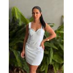 Vestido Curto em Poliamida Decote Coração BRANCO