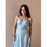 Vestido Midi Laise Perola AZUL CLARO