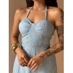 Vestido Midi Laise Perola AZUL CLARO