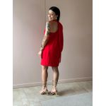 Macaquinho Barbara Nula Manga VERMELHO