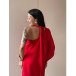 Macaquinho Barbara Nula Manga VERMELHO